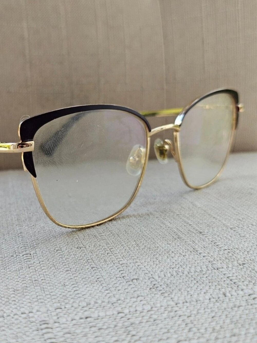 Longchamp Women Eyeglasses Frame Gold/Brown Tone Metal Eyewear Glasses LO2108
